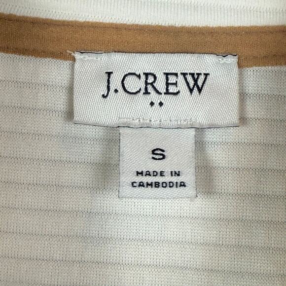 J.Crew Sweatshirt Women's Small Ivory Tan Quilted Snap-T Pullover Outdoor Active - Picture 5 of 8